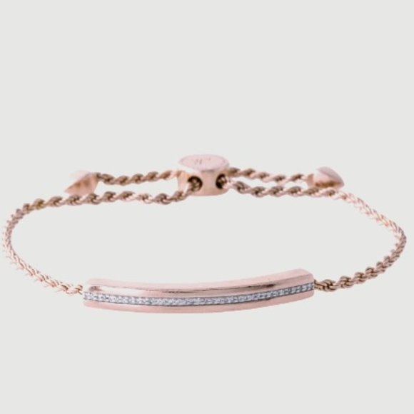Monica Vinader Rose Gold Linear Diamond Bracelet - Picture 1 of 7